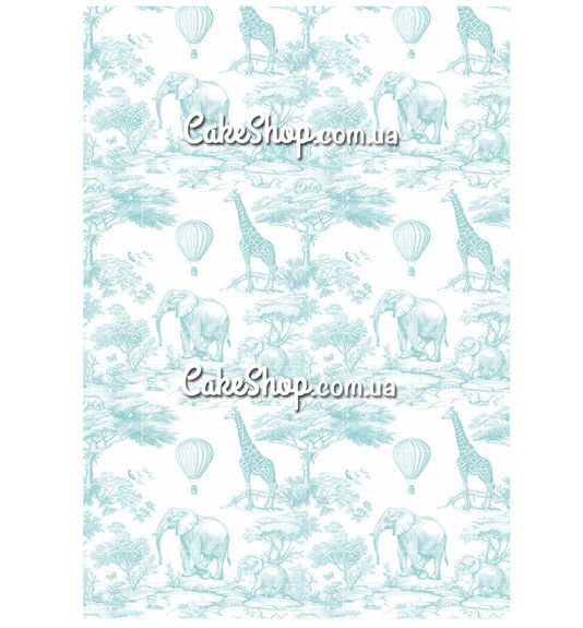 ⋗ Сахарная картинка Baby safari бирюзовая купить в Украине ➛ CakeShop.com.ua, фото