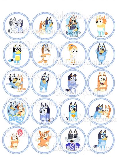 ⋗ Вафельна картинка Блуі 1 купити в Україні ➛ CakeShop.com.ua, фото