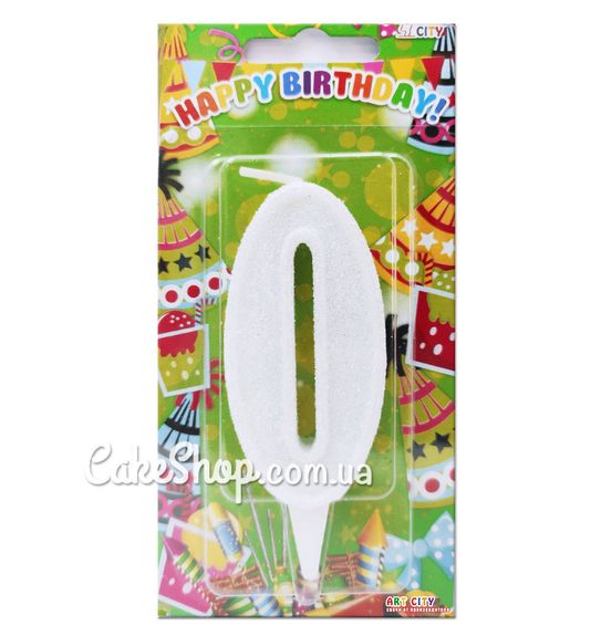 ⋗ Тортовая свеча цифра Классика белый блеск - 0 купить в Украине ➛ CakeShop.com.ua, фото