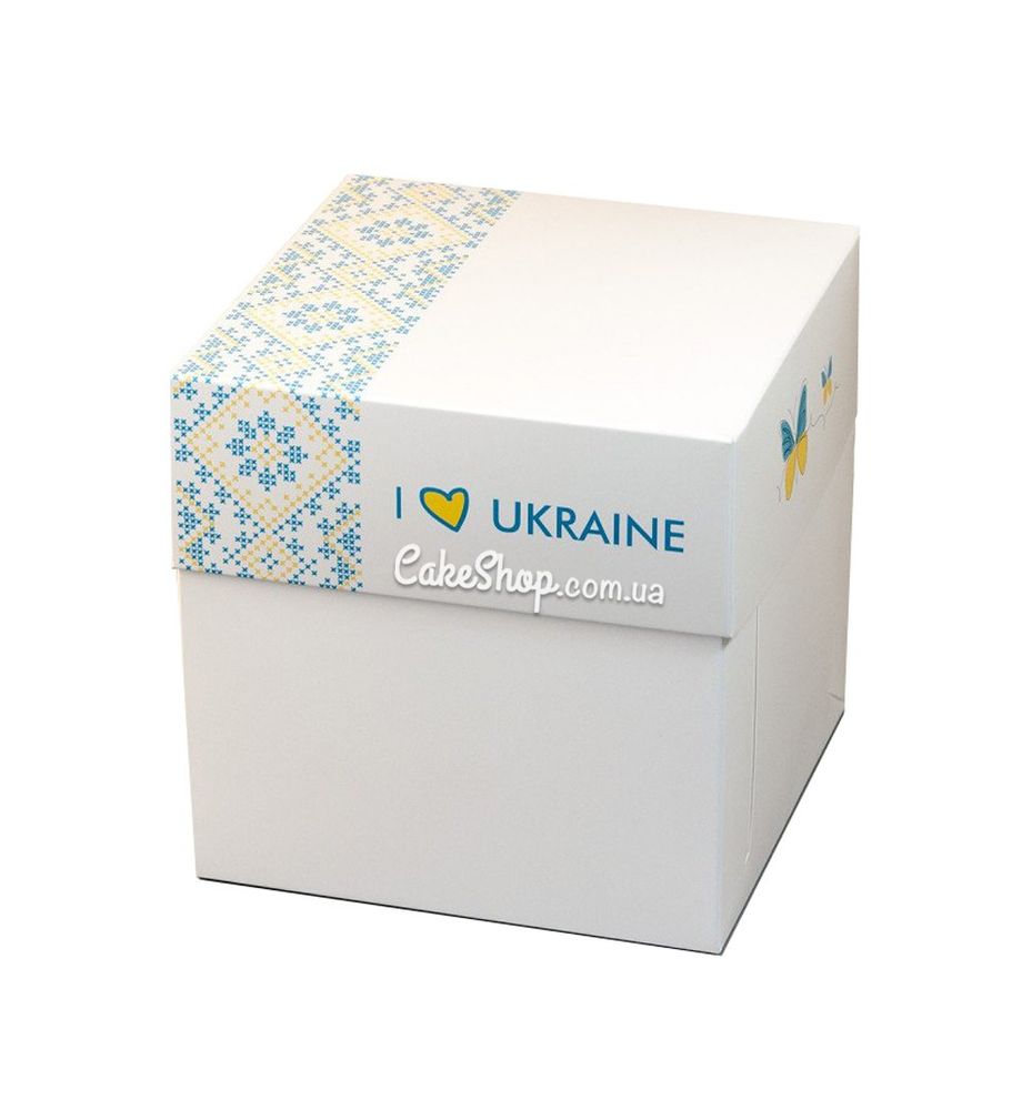 Коробка для подарунків, бенто-торта Україна, 16х16х16 см - фото