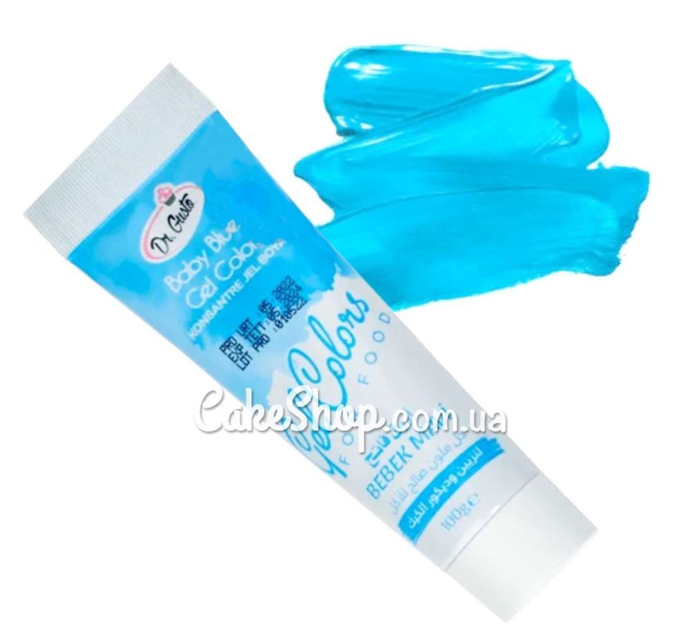 ⋗ Гелевий барвник Dr. Gusto ніжно-блакитний (Baby Blue), 100 г УЦІНКА купити в Україні ➛ CakeShop.com.ua, фото