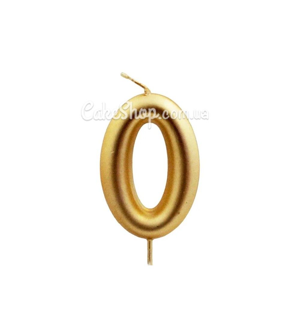 ⋗ Тортовая свеча цифра большая Металлизированная золото-0 купить в Украине ➛ CakeShop.com.ua, фото