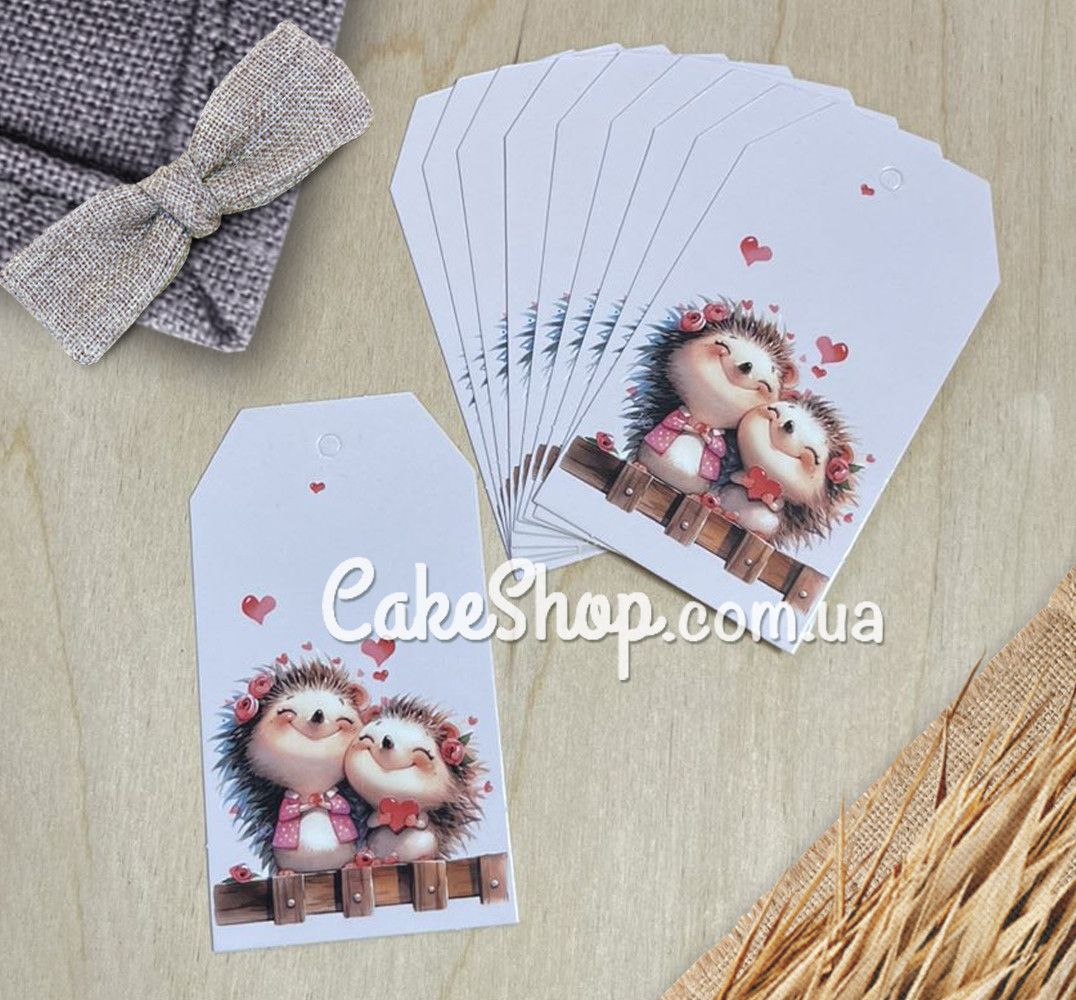 ⋗ Бірка паперова Їжачки 5х9 см, 10 шт купити в Україні ➛ CakeShop.com.ua, фото