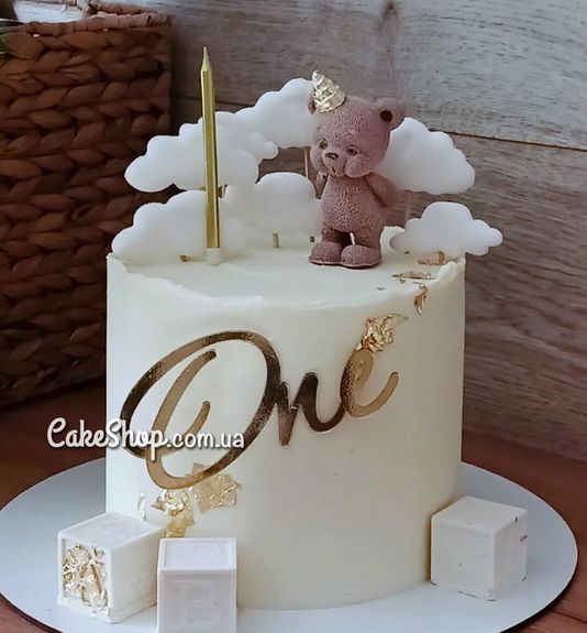 ⋗ Акриловый топер Lion боковой One золото, 12 см купить в Украине ➛ CakeShop.com.ua, фото