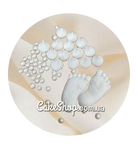 ⋗ Цукрові фігурки Слідочки білі ТМ KD купити в Україні ➛ CakeShop.com.ua, фото