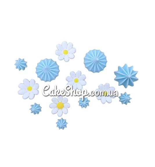 ⋗ Сахарные фигурки Цветочный танец голубой ТМ Сладо купить в Украине ➛ CakeShop.com.ua, фото