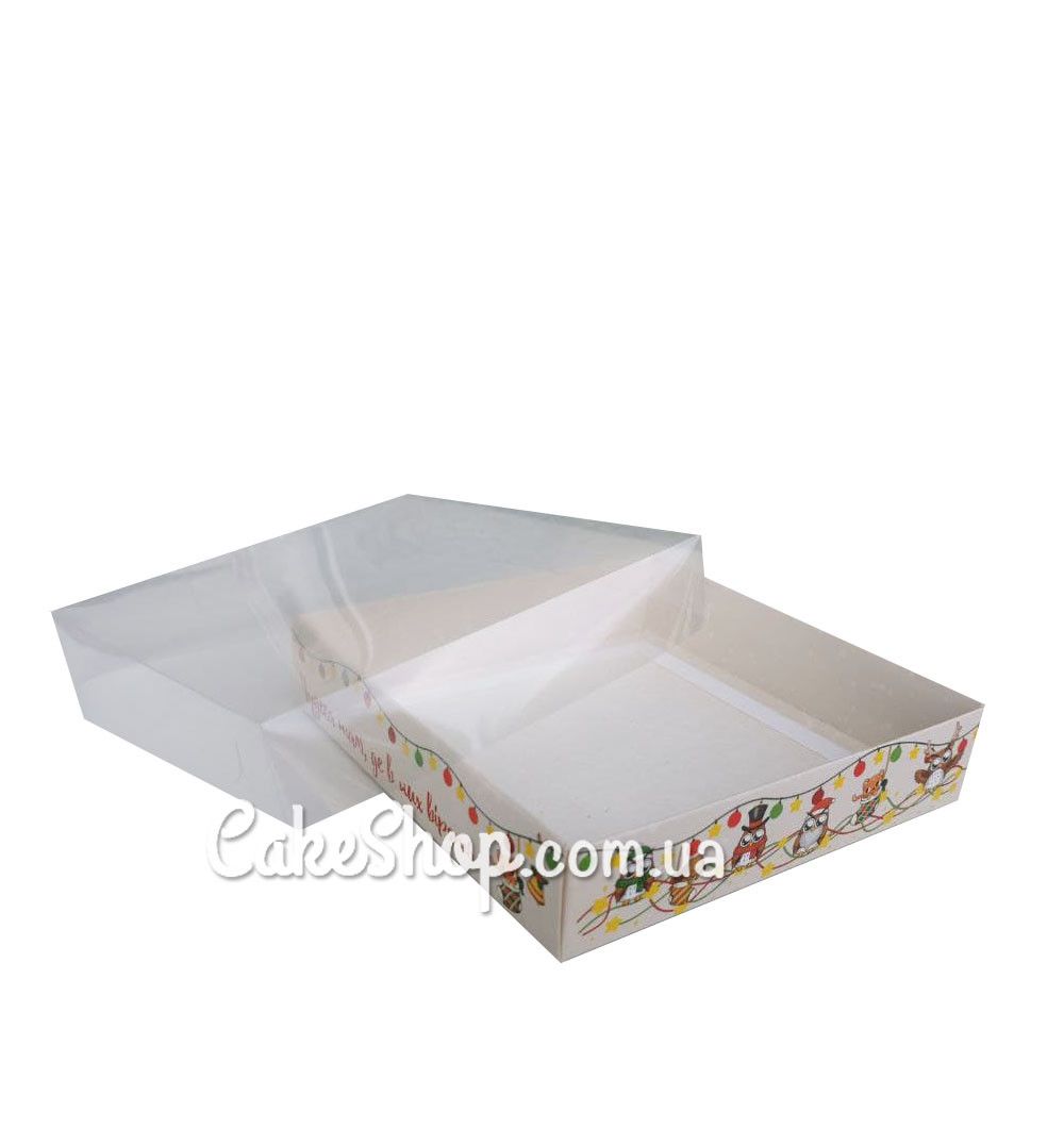 ⋗ Коробка для пряників з прозорою кришкою Сови, 16х16х3,5 см купити в Україні ➛ CakeShop.com.ua, фото