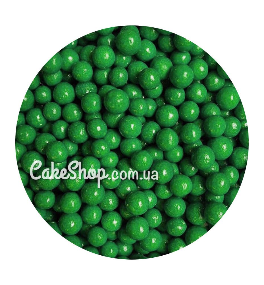 Посипка кульки глянцеві Зелені 5 мм, 50 г - фото
