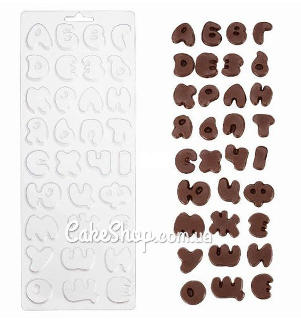 ⋗ Пластиковая форма для шоколада Алфавит купить в Украине ➛ CakeShop.com.ua, фото