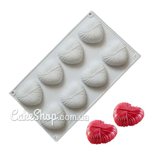 ⋗ Силіконова форма для євродесертів Серця нитка, 8 шт купити в Україні ➛ CakeShop.com.ua, фото