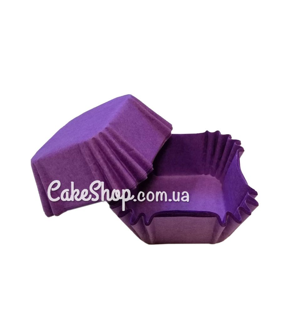 Паперові форми для цукерок і десертів 4х4 см, фіолетові 50 шт. - фото