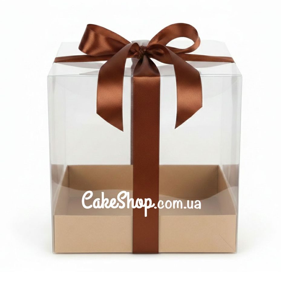 Коробка с прозрачной крышкой Крафт, 16х16х17 см - фото