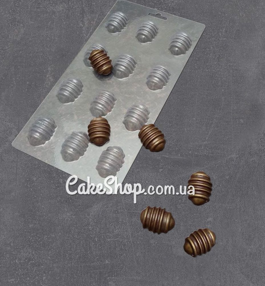 Пластикова форма для шоколаду Яйце міні різнокольорове - фото