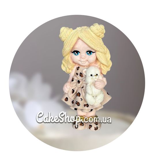 ⋗ Шоколадная фигурка Девочка 3Д Блондинка-Леопард ТМ ДомК купить в Украине ➛ CakeShop.com.ua, фото
