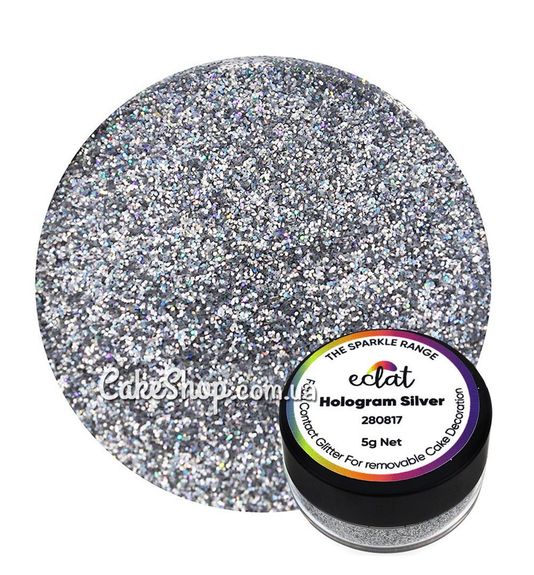 ⋗ Блестки Eclat Hologram Silver, 5 г купить в Украине ➛ CakeShop.com.ua, фото