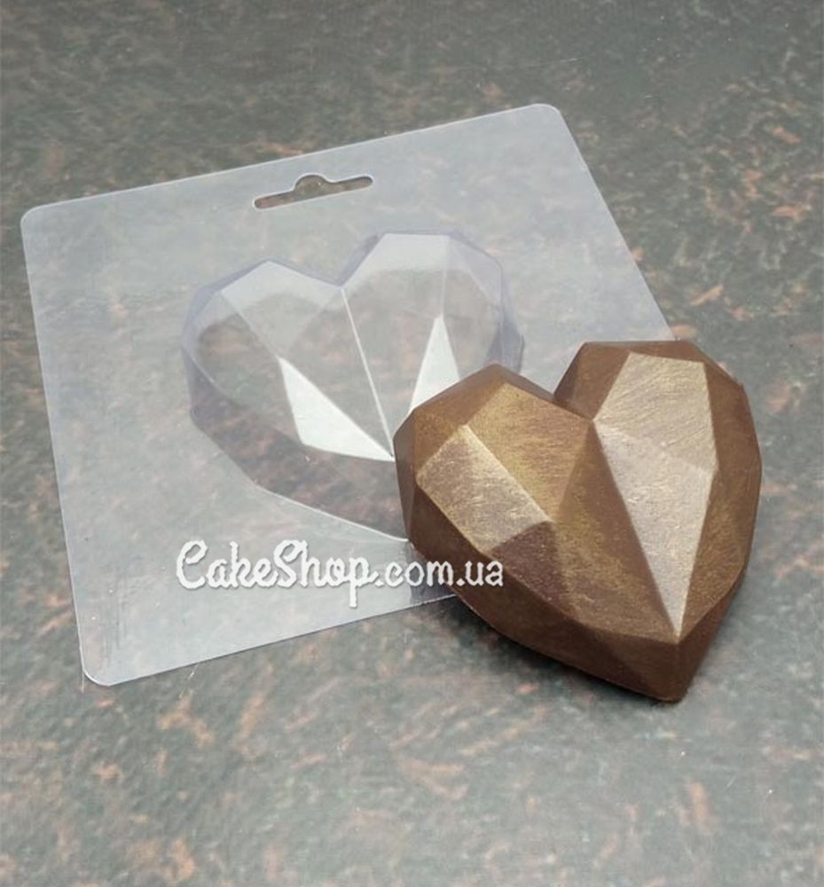 Пластиковая форма для шоколада Сердечко Рубин - фото