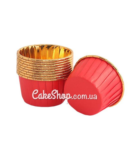 ⋗ Формы металлизированные с закрученными бортиком Коралловый/золото, 25 шт купить в Украине ➛ CakeShop.com.ua, фото