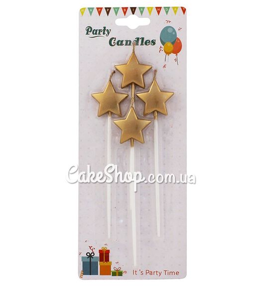 ⋗ Свічки тортові Зірки золоті купити в Україні ➛ CakeShop.com.ua, фото
