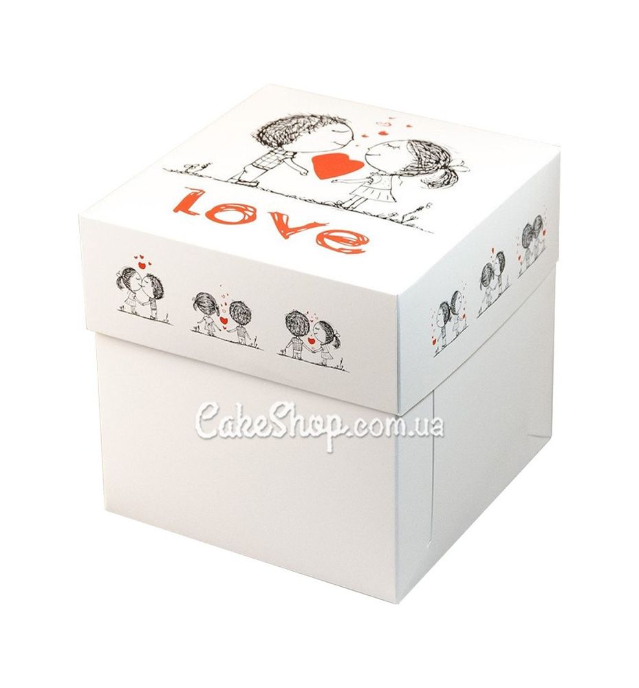 Коробка для подарунків, бенто-торта Кохання, 16х16х16 см - фото
