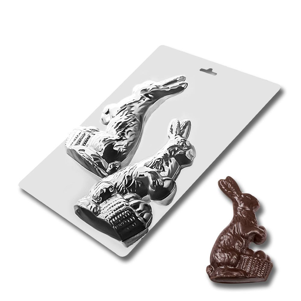 Пластикова форма для шоколаду Великодній заєць - фото