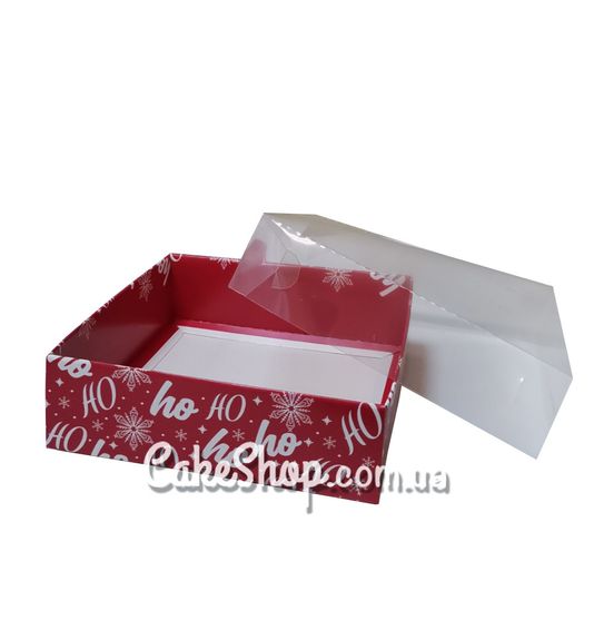 ⋗ Коробка для пряников с прозрачной крышкой ho-ho-ho, 12х12х3,5 см. купить в Украине ➛ CakeShop.com.ua, фото