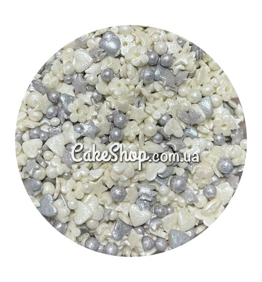 ⋗ Посипка цукрова Перламутровий мікс з кульками #30, 50 г купить в Украине ➛ CakeShop.com.ua, фото
