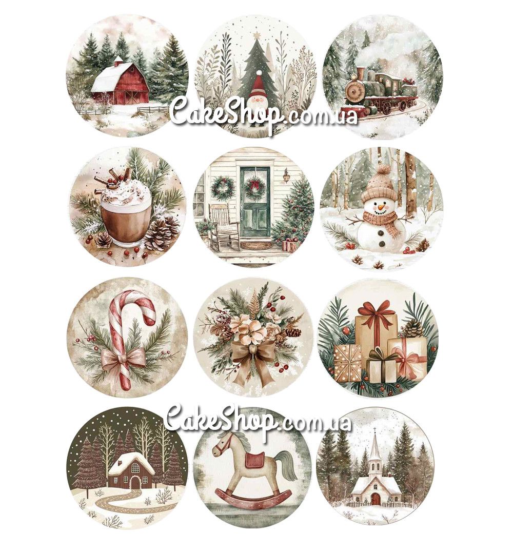 ⋗ Вафельная картинка С Новым годом 2026-4 купить в Украине ➛ CakeShop.com.ua, фото
