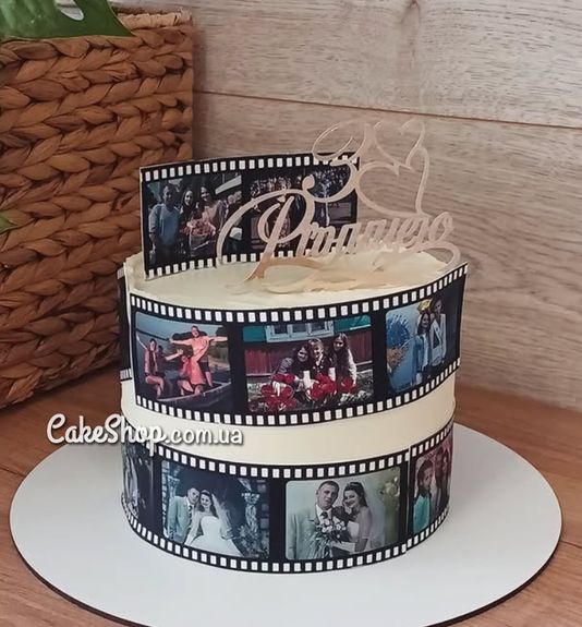 ⋗ Акриловий топпер DZ З Річницею серця золото купити в Україні ➛ CakeShop.com.ua, фото