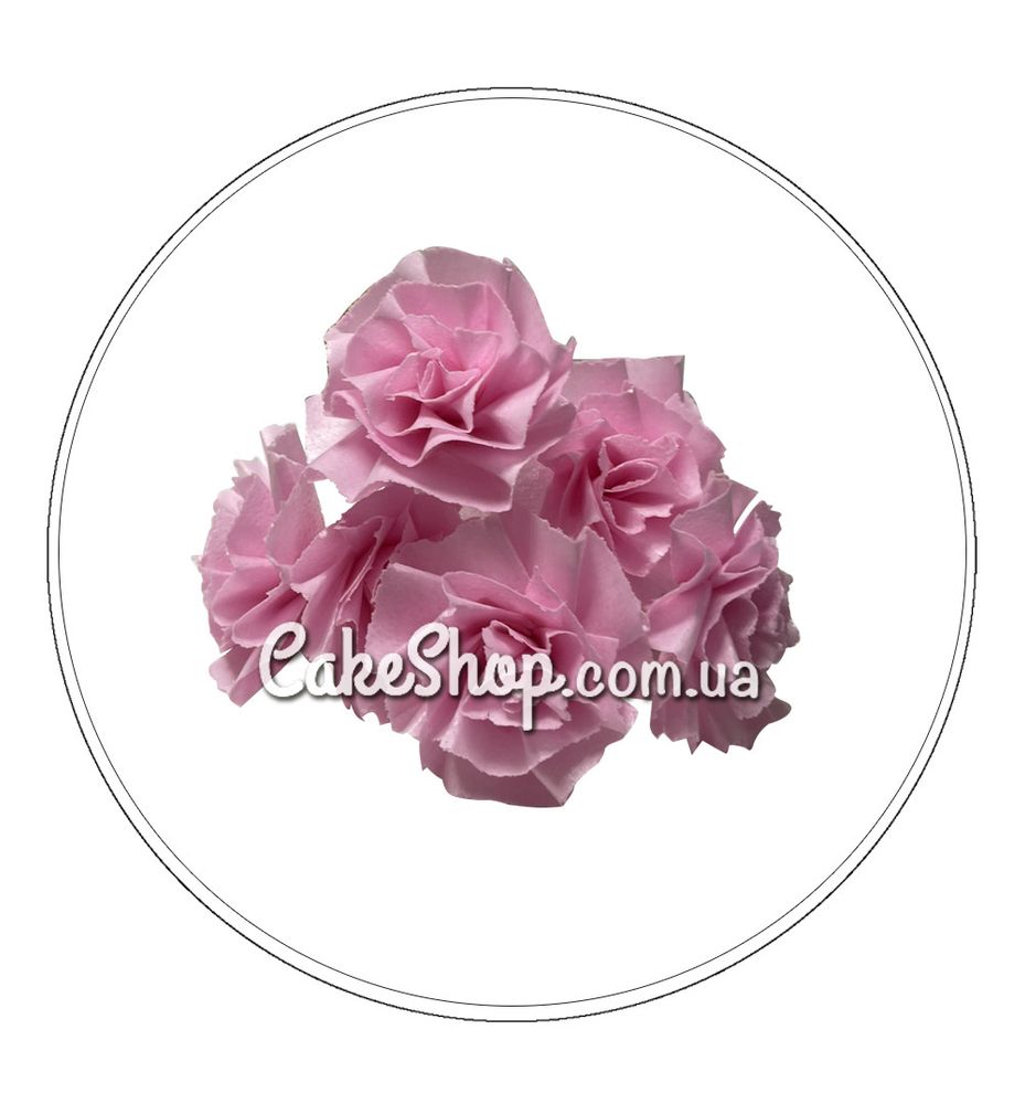 Вафельный цветок Роза чайная розовая 7 шт, DR - фото