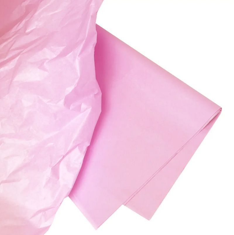 Бумага тишью нежно-розовая, 10 листов - фото