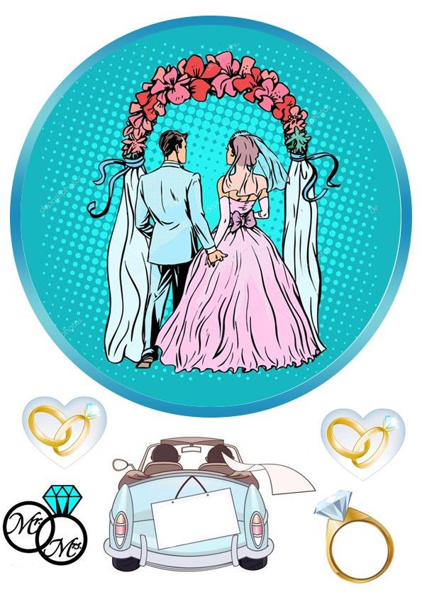 ⋗ Вафельна картинка Весілля 10 купити в Україні ➛ CakeShop.com.ua, фото