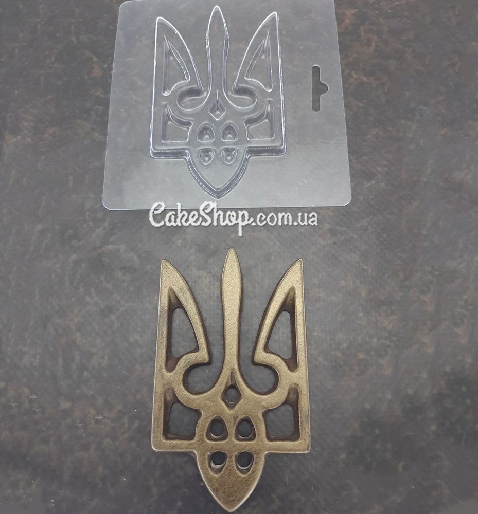 Пластиковая форма для шоколада Герб Украины тризуб - фото