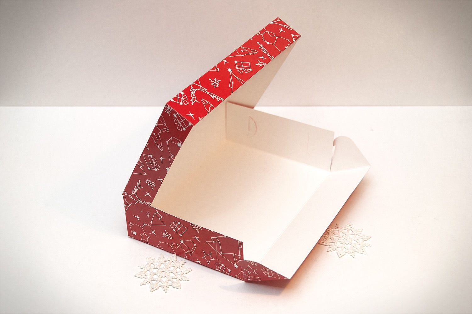 ⋗ Коробка для эклеров, зефира, печенья Новогодняя Красная, 23х15х6 см купить в Украине ➛ CakeShop.com.ua, фото