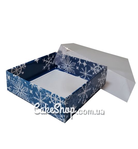 ⋗ Коробка для пряников с прозрачной крышкой Льдинки, 12х12х3,5 см купить в Украине ➛ CakeShop.com.ua, фото