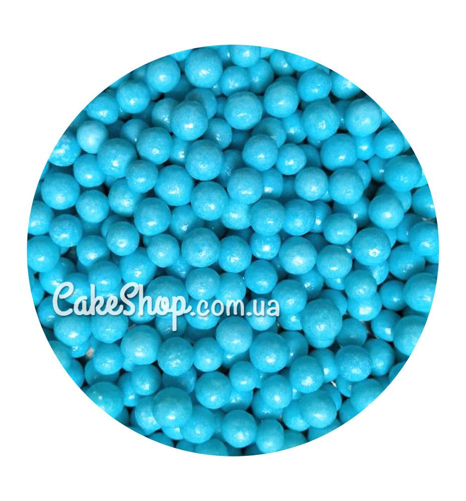 Посыпка шарики глянцевые Голубые 5 мм - фото