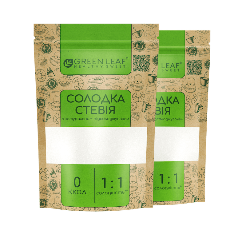 ⋗ Солодка Стевія Green Leaf (1:1) 300г купити в Україні ➛ CakeShop.com.ua, фото