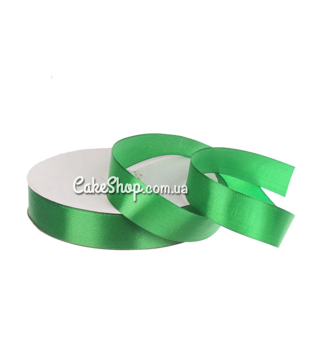 ⋗ Стрічка атласна Зелена 25 мм, 90 м купити в Україні ➛ CakeShop.com.ua, фото