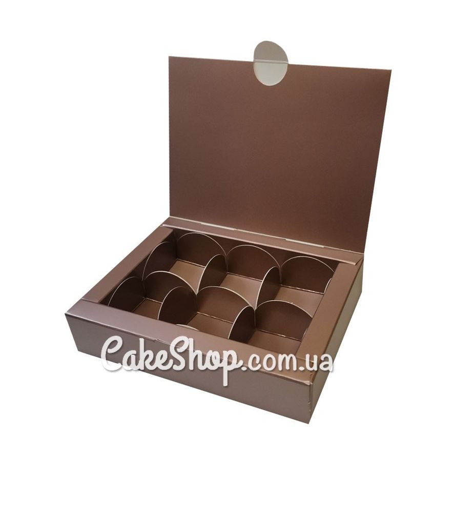 Коробка на 6 цукерок без вікна Металік, 11х14,5х3 - фото