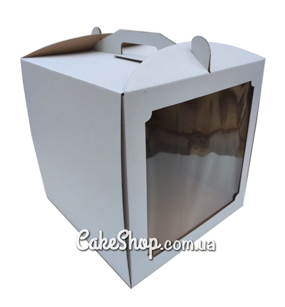 Коробка для торта з вікном Біла, 25х25х20 см - фото