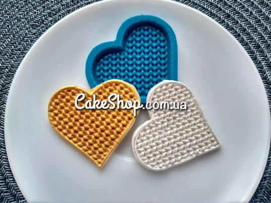 ⋗ Силиконовый молд Вязаное сердце 1 купить в Украине ➛ CakeShop.com.ua, фото