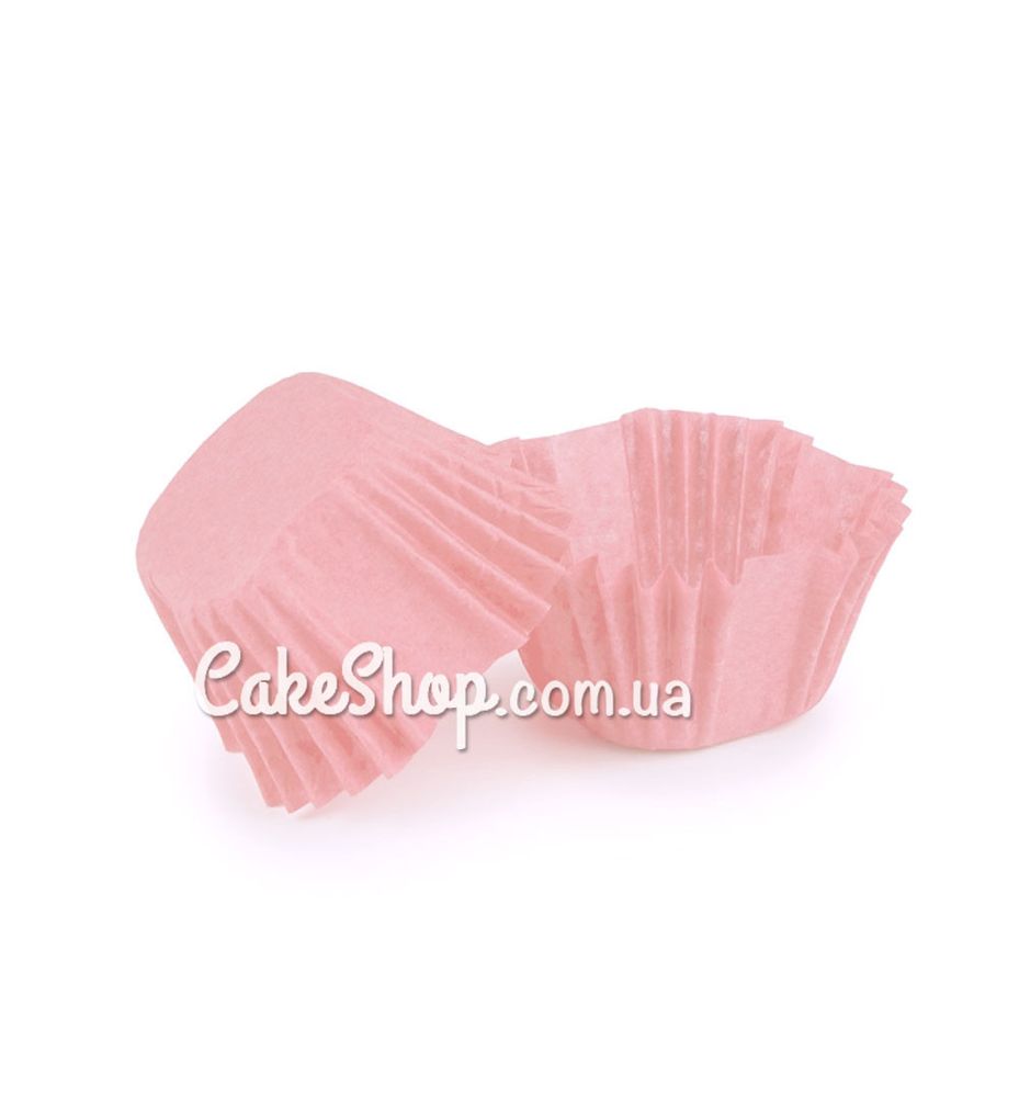 Бумажные формы для конфет и десертов 3х3 см, нежно розовые 50 шт - фото