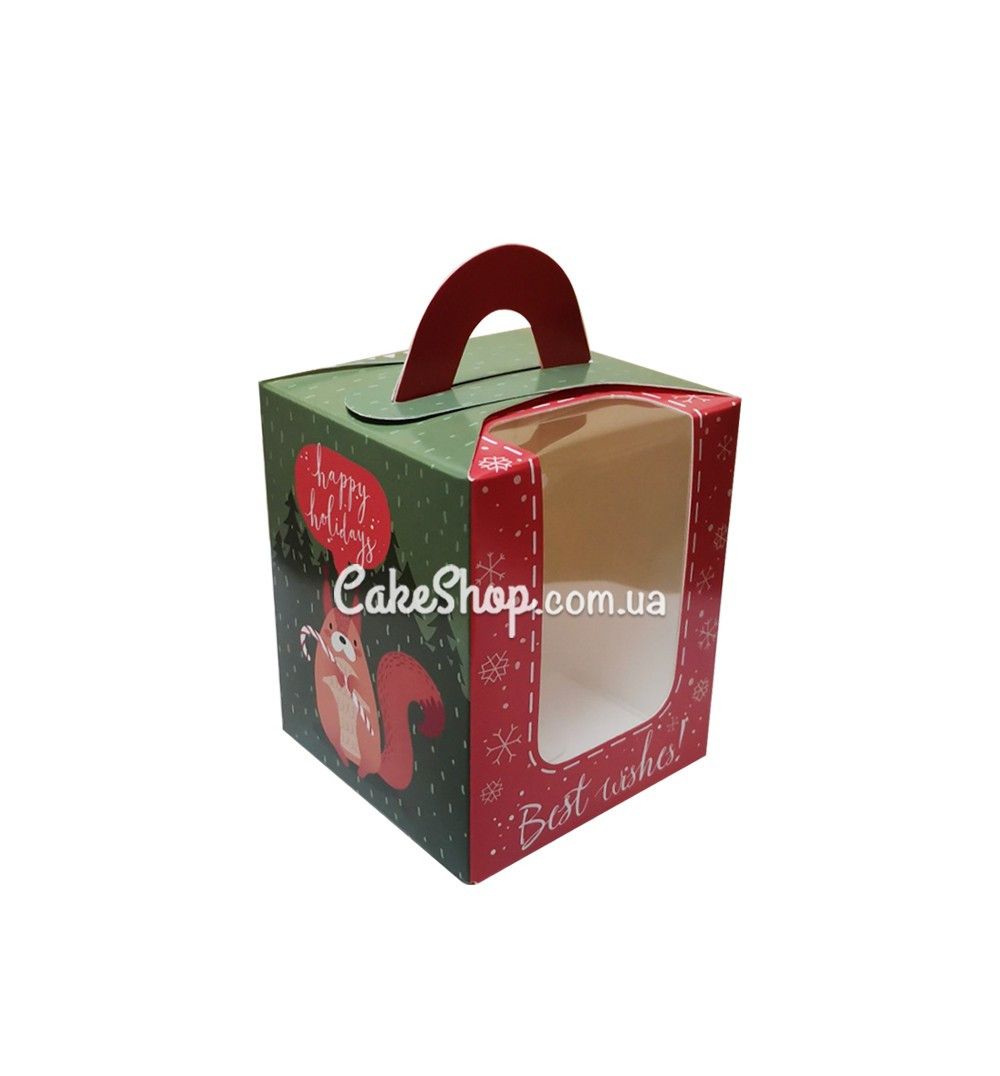 ⋗ Коробка для 1 кексу з ручкою Ведмедик, 8,2х8,2х10см купити в Україні ➛ CakeShop.com.ua, фото