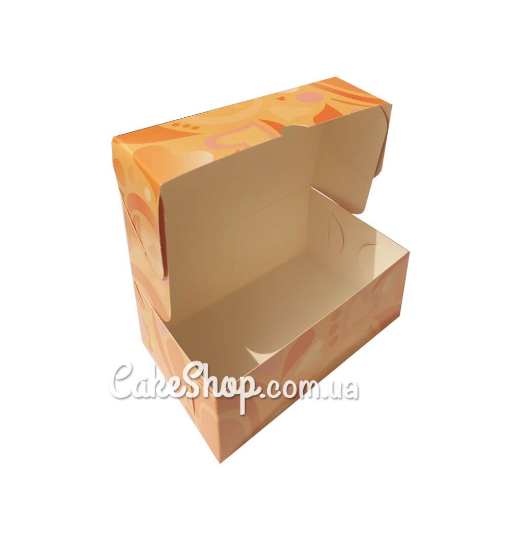 ⋗ Коробка-контейнер для десертів Сердечка, 18х12х8 см купити в Україні ➛ CakeShop.com.ua, фото