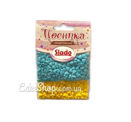 ⋗ Посыпка в стиках ТМ Сладо патриотическая #16 сердечки, 20 г купить в Украине ➛ CakeShop.com.ua, фото