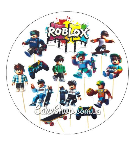 ⋗ Сахарные фигурки топеры MAXI Роблокс для мальчиков №2 ТМ ДомК купить в Украине ➛ CakeShop.com.ua, фото