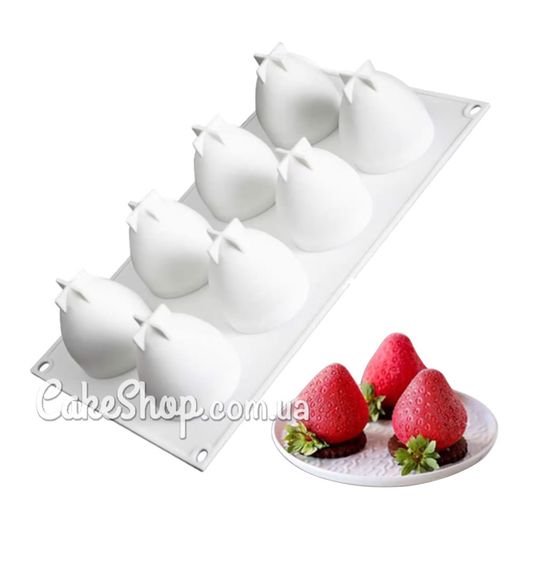 ⋗ Силіконова форма для євродесертів Полуниця 8 шт купити в Україні ➛ CakeShop.com.ua, фото