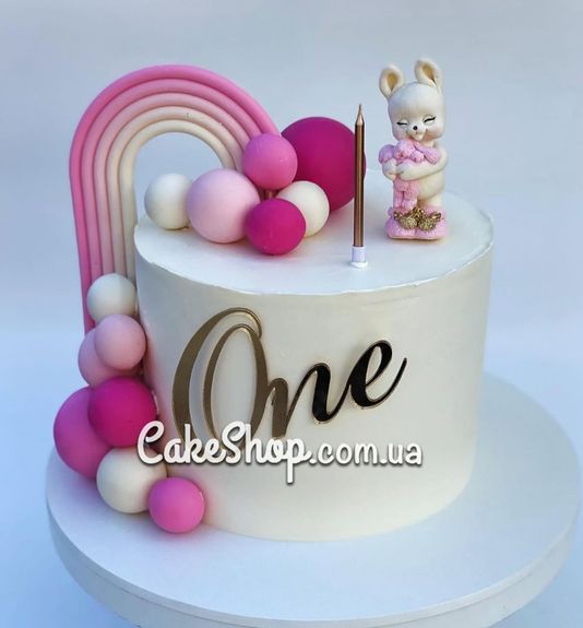 ⋗ Шоколадная фигурка Зайчонок в сапогах Бело-розовый ТМ ДимК купить в Украине ➛ CakeShop.com.ua, фото