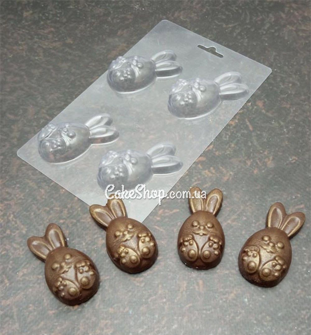 ⋗ Пластикова форма для шоколаду Зайчики купити в Україні ➛ CakeShop.com.ua, фото