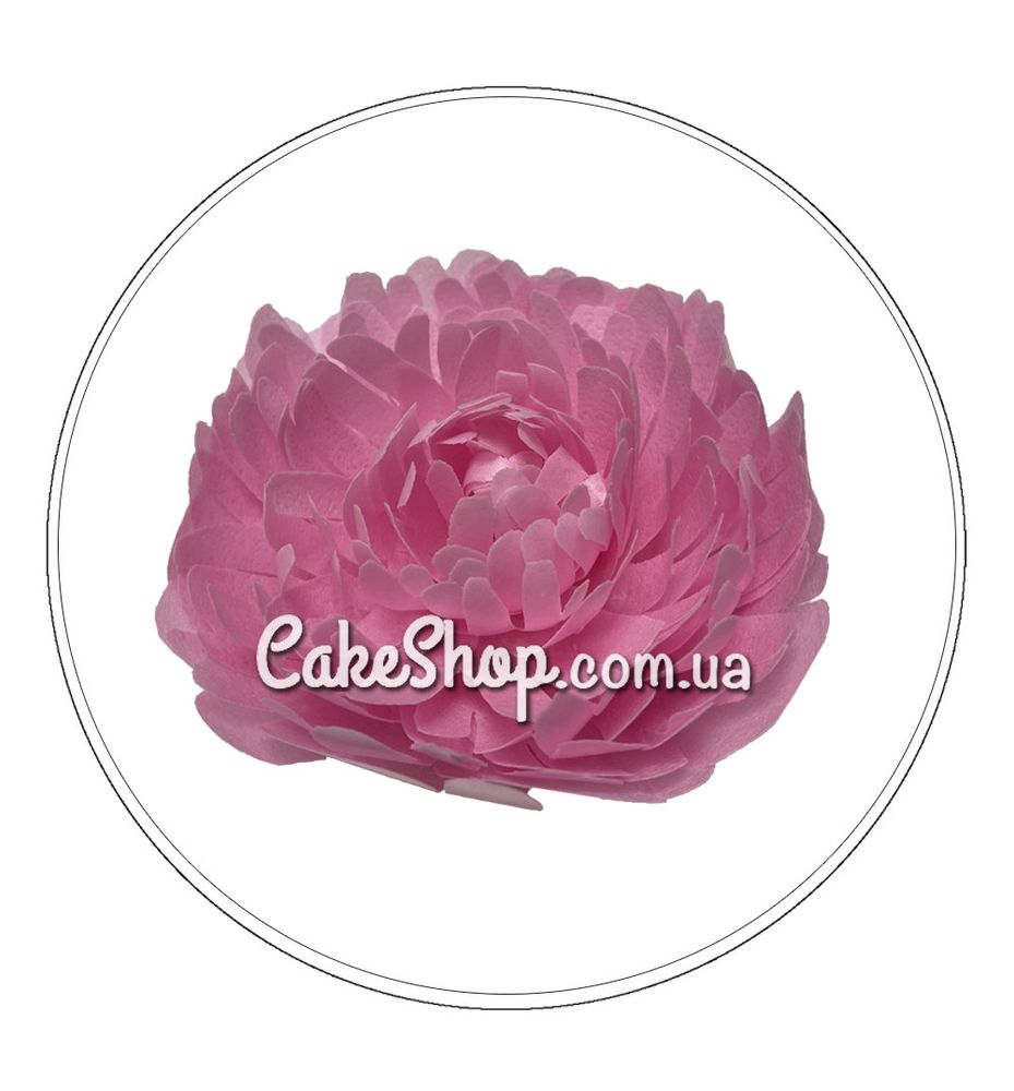 Вафельный цветок Пион Розовый большой ТМ ДомК - фото