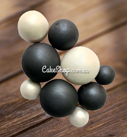 ⋗ Сфера шоколадна IR Біла перлина-чорні блиск купити в Україні ➛ CakeShop.com.ua, фото